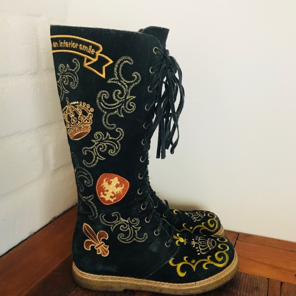 Bridget Shuster Shoes - Bridget Shuster Expedition Embroidered Suede Boots